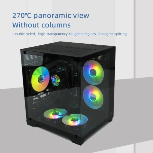 MANMU PC Case Sea View Room Gaming Computer Desktop M-ATX Motherboard 240 Double-Sided Tempered Glass PC Gamer Cabinet - Image 2