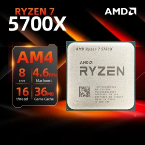 AMD Ryzen 7 5700X R7 5700X 3.4GHz 8-Core 16-Thread PCIE4.0 65W CPU Processor 7NM L3=32M 100-000000926 LGA AM4 No Fan
