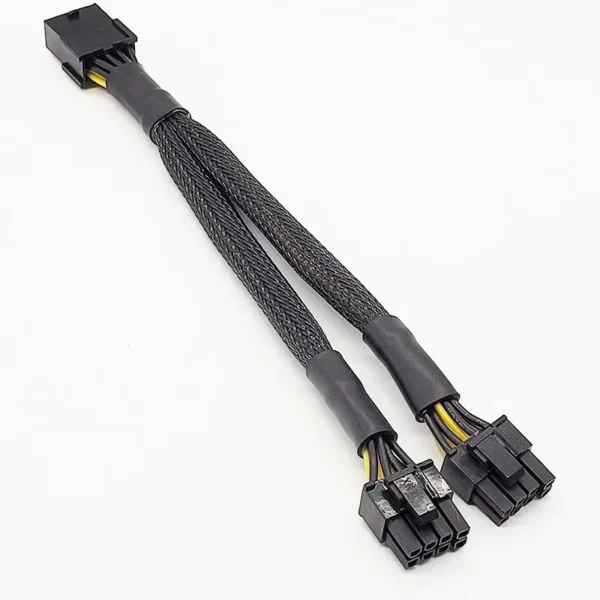 20cm Braided Y-Splitter GPU Adapter Cable PCIe 8 Pin Female To Dual 2X8 Pin(6+2) Male PCI Express Power Adapter Extension Cable - Image 6
