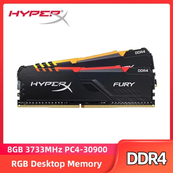 HyperX FURY RGB DDR4 Memory 8GB 3733MHz DIMM XMP Memoria Ram 288pin 1.35V for Desktop