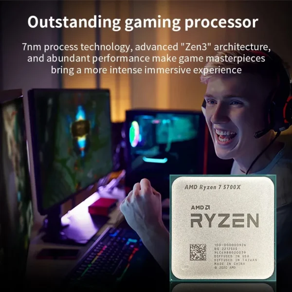AMD Ryzen 7 5700X R7 5700X 3.4GHz 8-Core 16-Thread PCIE4.0 65W CPU Processor 7NM L3=32M 100-000000926 LGA AM4 No Fan - Image 5