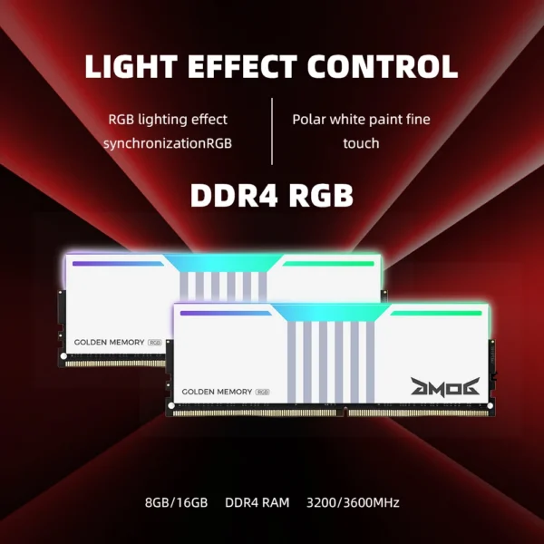 GMOG DDR4 Memoria RAM Desktop RGB Gaming RAM XMP Overclocking 8GB 16GB 3200MHz 3600MHz 288-Pin 1.1V Lifetime Warranty - Image 3