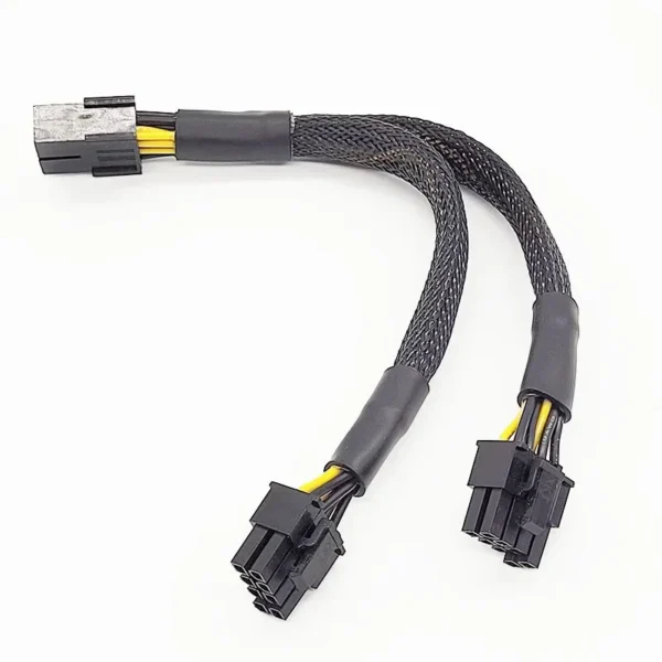 20cm Braided Y-Splitter GPU Adapter Cable PCIe 8 Pin Female To Dual 2X8 Pin(6+2) Male PCI Express Power Adapter Extension Cable - Image 5