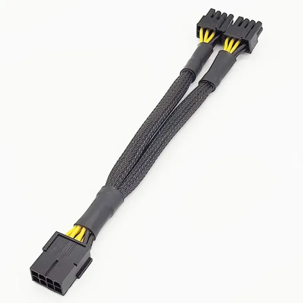 20cm Braided Y-Splitter GPU Adapter Cable PCIe 8 Pin Female To Dual 2X8 Pin(6+2) Male PCI Express Power Adapter Extension Cable - Image 2