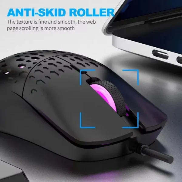RAIKU G701 Wired 6 Keys Mouse Colorful Lighting Gaming and Office For Microsoft Windows and Apple IOS System - Image 4
