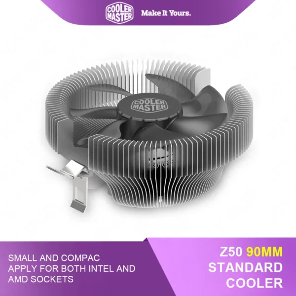 Cooler Master Aluminum CPU Cooler 90mm Cooling Fan Intel&AMD Dual Platform for 1156/1155/1151/1150/775 AM4/FM2+AM3+/AM3/AM2+/AM2